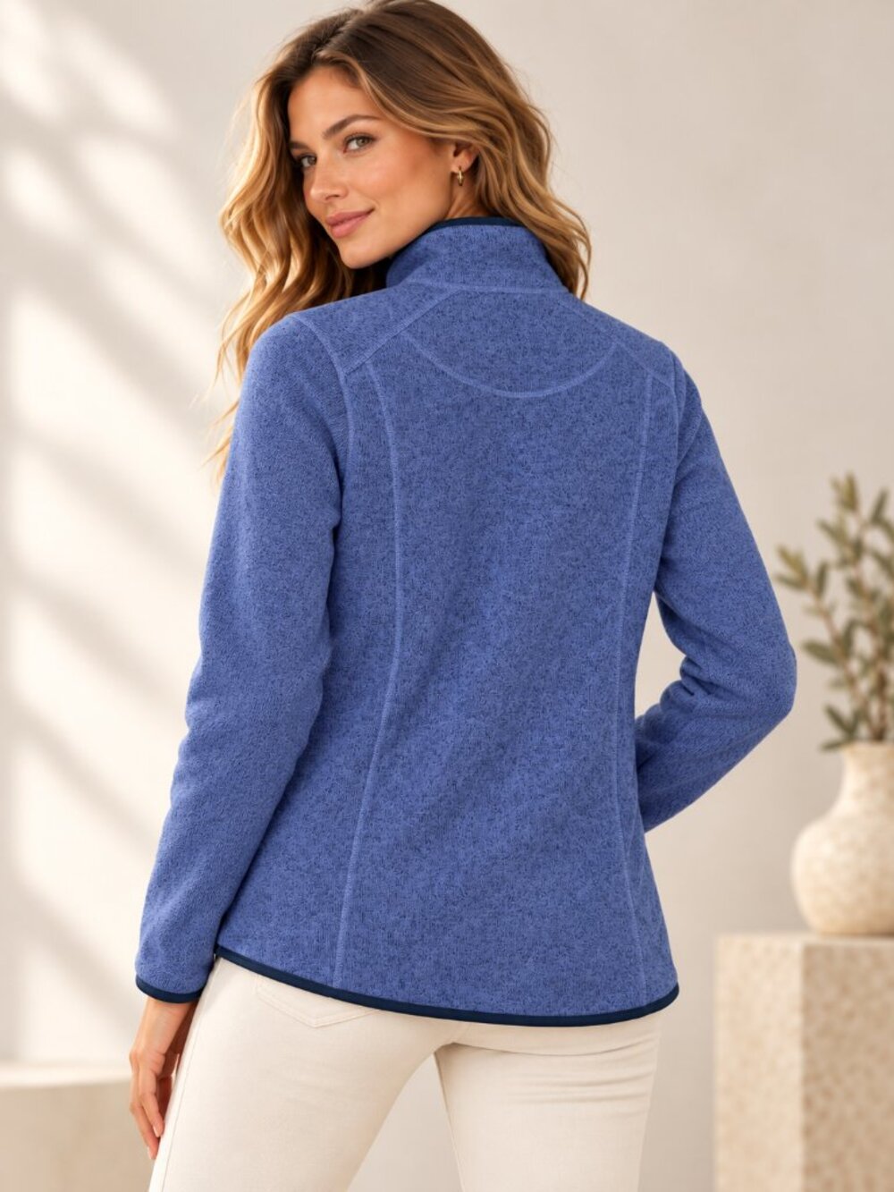 L.L.Bean Women’s Sweater Fleece Full-Zip Jacket Blue Medium Regular - Picture 4 of 16